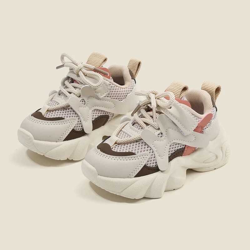 Children Chunky Sneakers Toddler Boys Mesh Breathable Running Shoes Girls TPR Casual Sport Shoes Kids Platform Shoes Tennis 3-6Y W250225