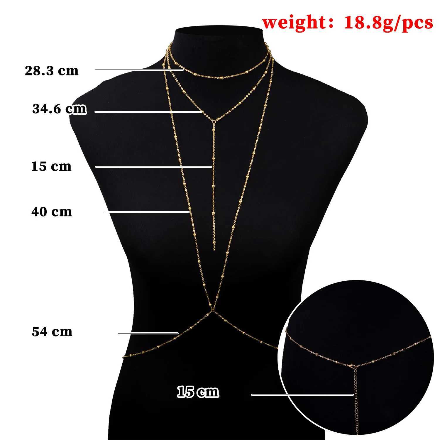 New Sexy Fashion Swimsuit Bra Body Chain Ladies Body Bead Chain Accories BD7016XJ250224