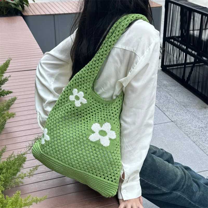 Women's Handbag, Hollow Mesh Shoulder Bag, Fashion Handbag, Super Cool Knitted Handbag, Travel Beach Handbag