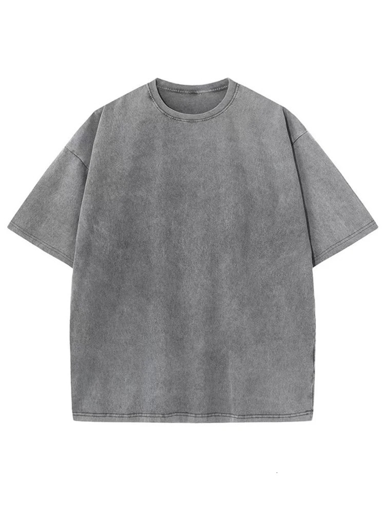 Streetwear Washed Vintage T-Shirts Hip Hop Retro Punk T Shirt Women Tops Cotton Neutral Short Sleeve Acid Wash TShirts 250225