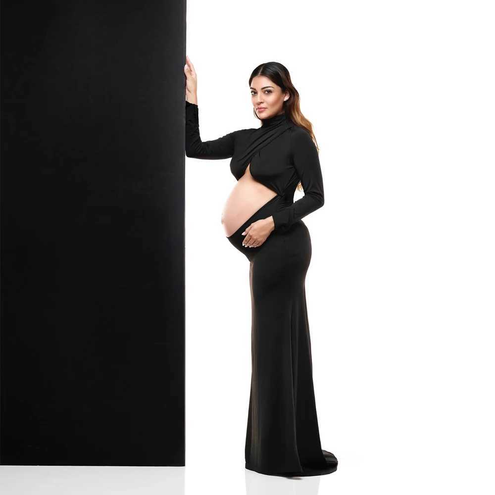 Maternity Photography Props Dress Sexy High Stretch Fabric Slim Fit Open Belly Dress Photo Shoot Dress For Pregnant Women X250224