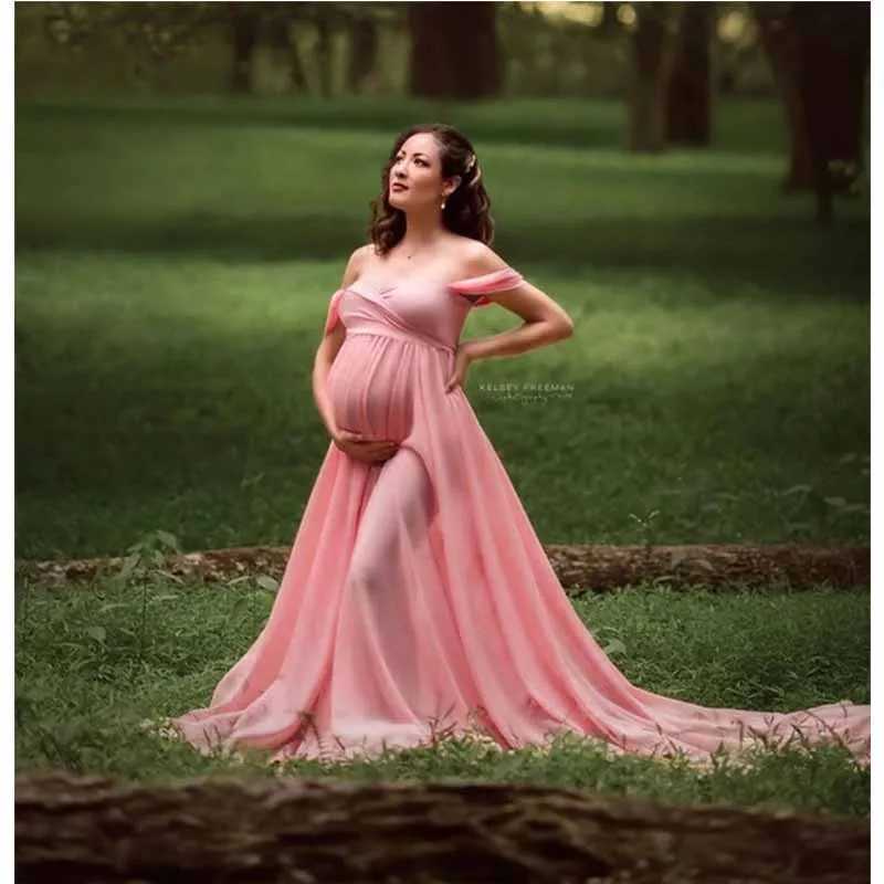 Sexy Shoulderless Maternity Dresses Photoshoot Ruffles Pregnancy Maxi Gown Pregnant Women Dress Photography Props Mermaid Dress X250224