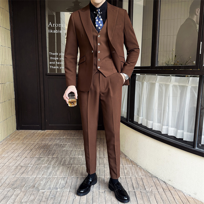 F2251Stylish Single-Layer Ice Silk Business Suit Jacket Suitable for Formal Settings