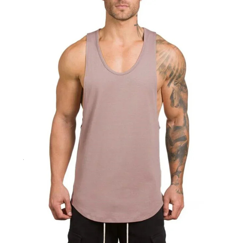 gym clothing Men Bodybuilding and Fitness Stringer Tank Top Vest sportswear Undershirt muscle workout Singlets 250224