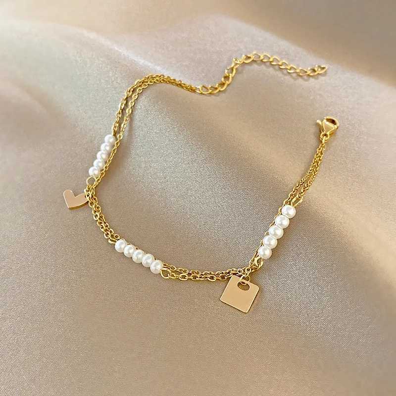 Fashion Trend Unique Design Elegant Delicate Double Layer Pearl Bracelet Women Jewelry Wedding Party Premium Gift WholesaleXJ250225