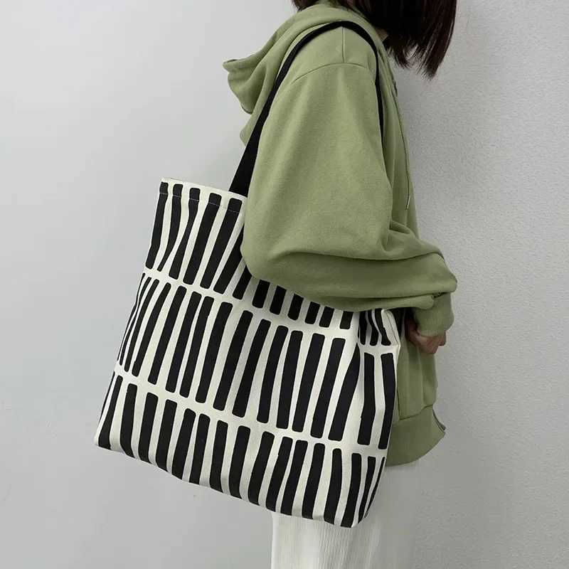 Women Canvas Tote Bag Fashion Korean Cotton Cloth Eco Reusable Shopping Bags Large Ladies Shoulder Shopper Bag Student Handbags Z250224