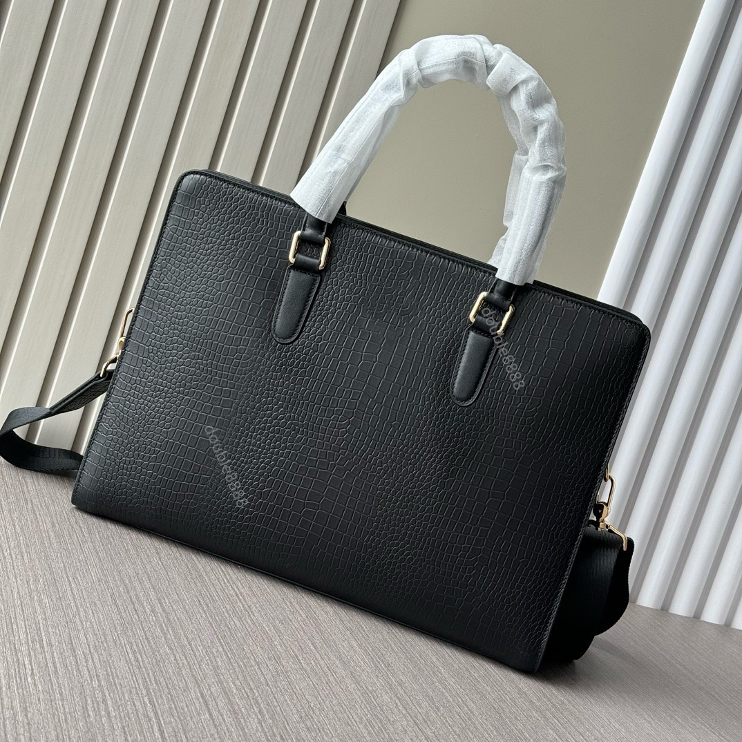 designers man cowhide briefcase men Double Zipper business package luxury laptop bag leather handbag messenger high capacity shoulder office bag messenger bag