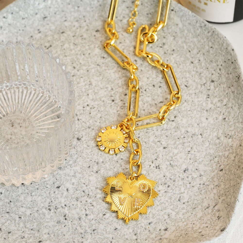 nky Gold for Women, Heart Pendants Sun wer Necklace Fashion Hip Hop Choker Gift