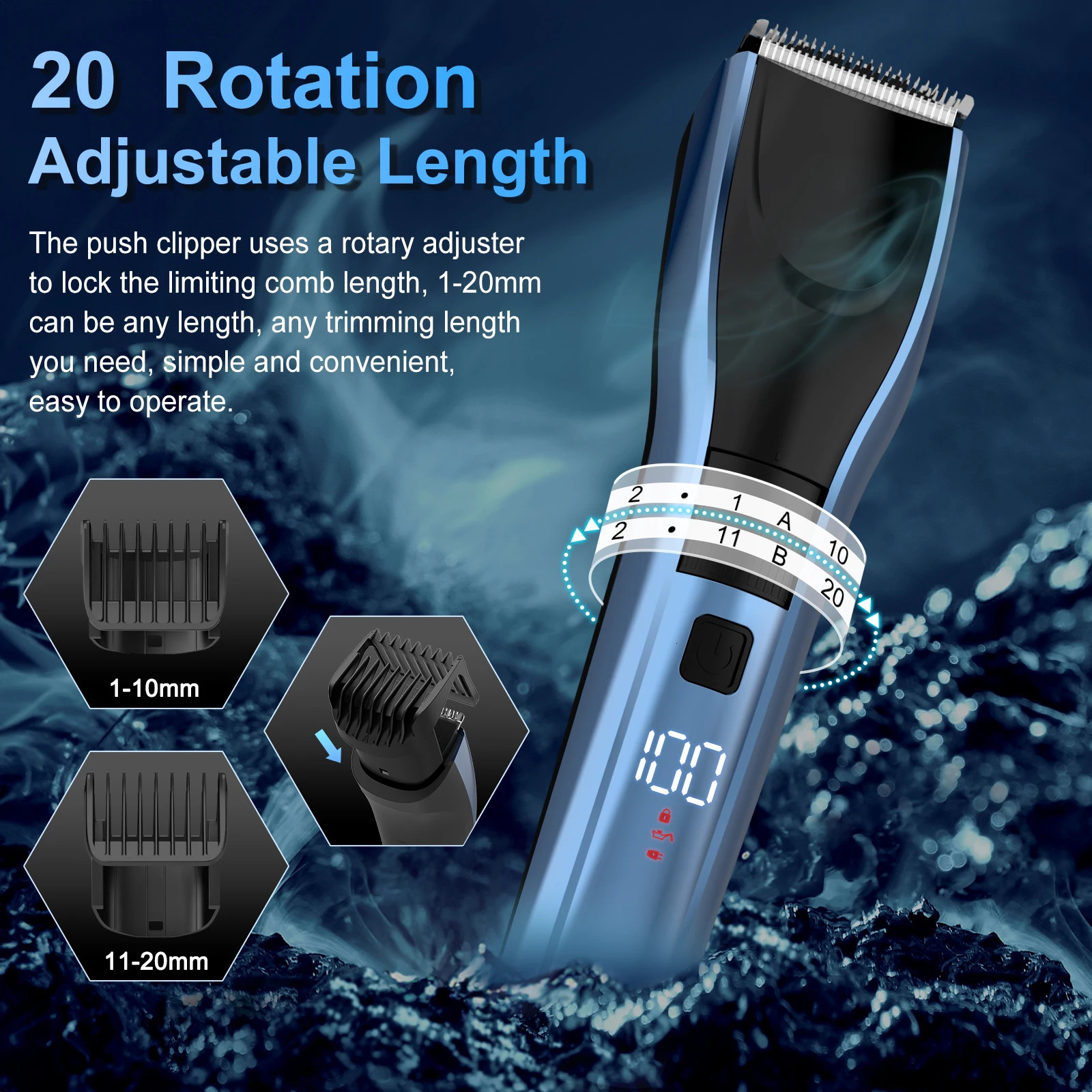 Sejoy Hair Trimmer Electric for Men Women rechargeable LED Display Clipper Beard Shaving Body Professional Barber 250217