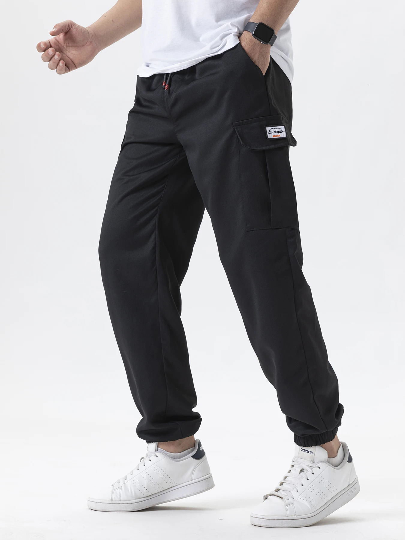 Mens Cargo Pants Thin Trousers Outdoor Casual Wearable Running Cycling Multi-pocket Workwear Pants Sweatpants 250225