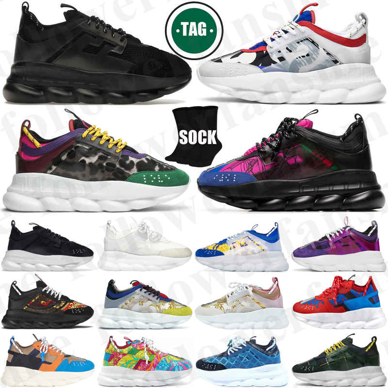 Free shipping Designer Chain Reaction sneakers shoes chaussure for mens womens Chains white men women trainers scarpe Plate-forme casual luxury original