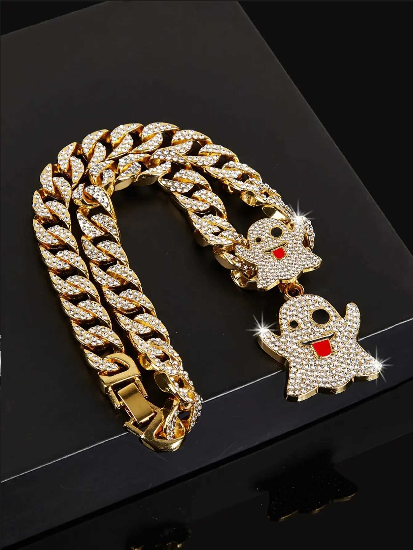 Hip hop style mischievous pendant rap popular pendant mens necklace Cuban chain necklace summer fashion jewelry X250224