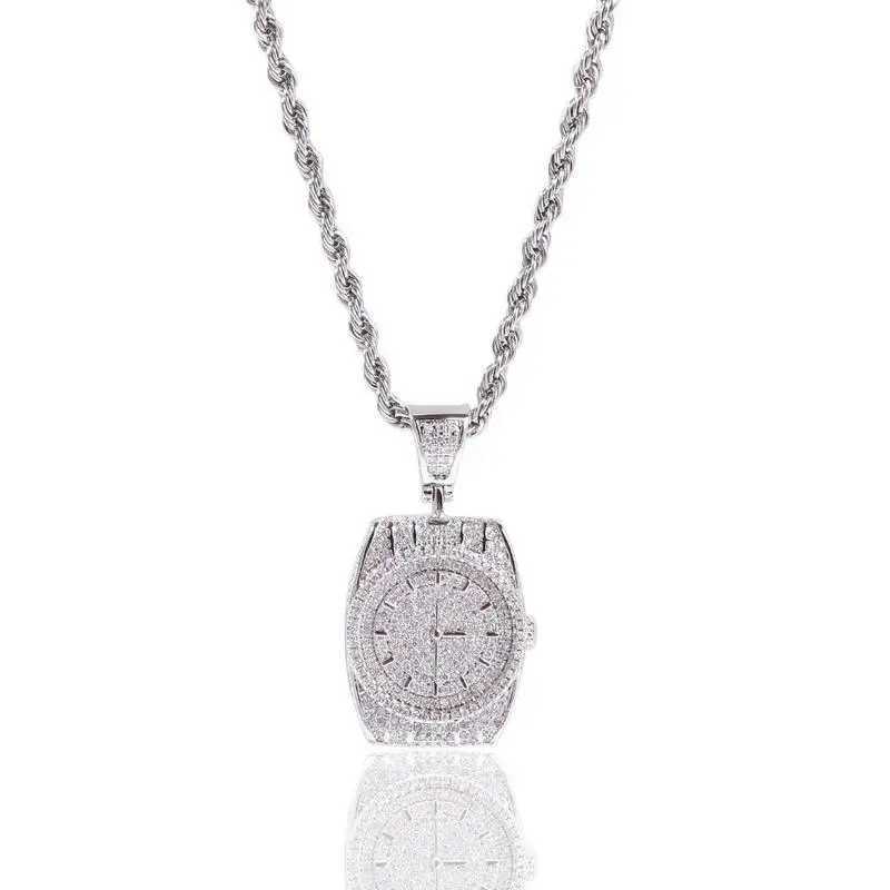 Exquisite Zircon ShAPe Pendant Necklace Men and Wen Trend Hip-Hop Rock Party Jewelry Gift AccESSories X250224