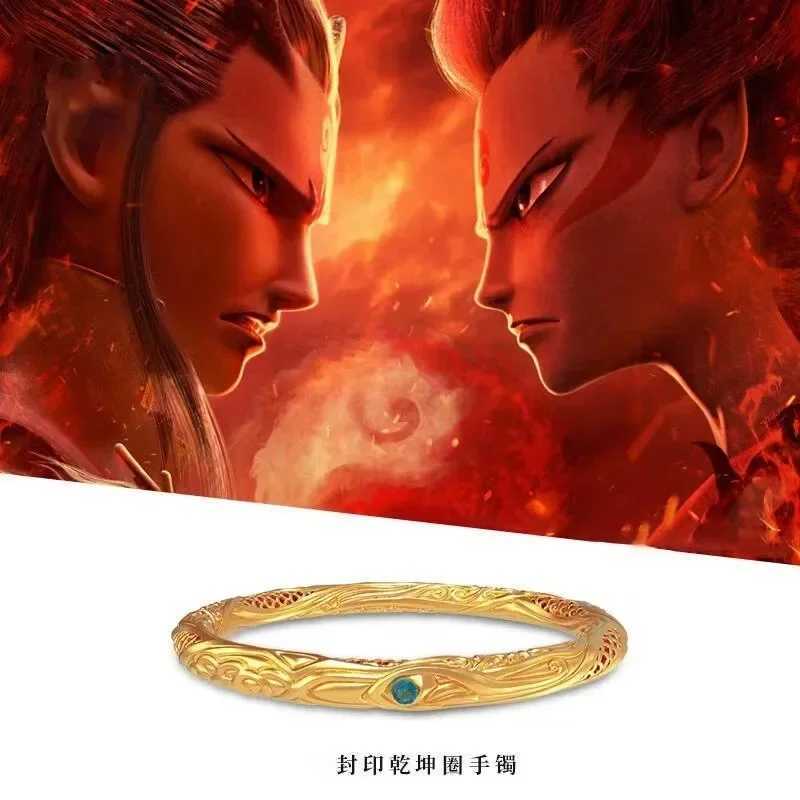 Nezha 2 The Devil Boy Conquers the Dragon King Nezha Same Style Qiankun Ring Bracelet Ring Seal Bracelet 24k Plated BraceletXJ250225