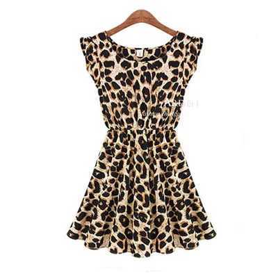 Women Summer Dresses Leopard Print Dress Plus Size S-XXL Slim Beach Dress Girl High Quality Casual Mini DressXJ250224