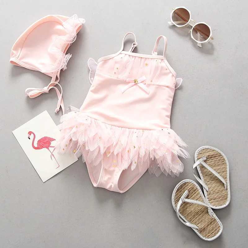 Girl Baby Swimsuit Princess Fashion cartoon Ballet One Piece Kids Sequin Tulle Swimsuit X250224