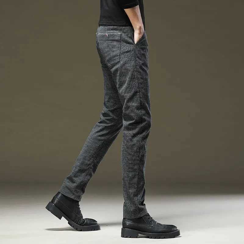 Mens casual pants cotton fashion pants overalls business brand straight pants all day matching W250225