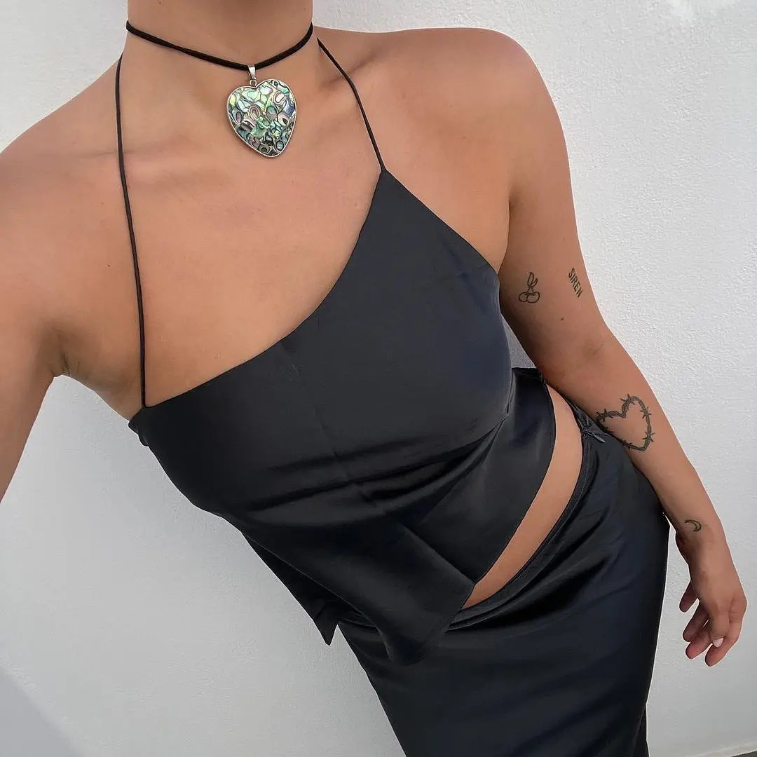 Puloru Retro Two-Piece Satin Dress Sets Summer Women Halter CamisoleWrapped Long Skirts Elegant Party Office Outfits 250224