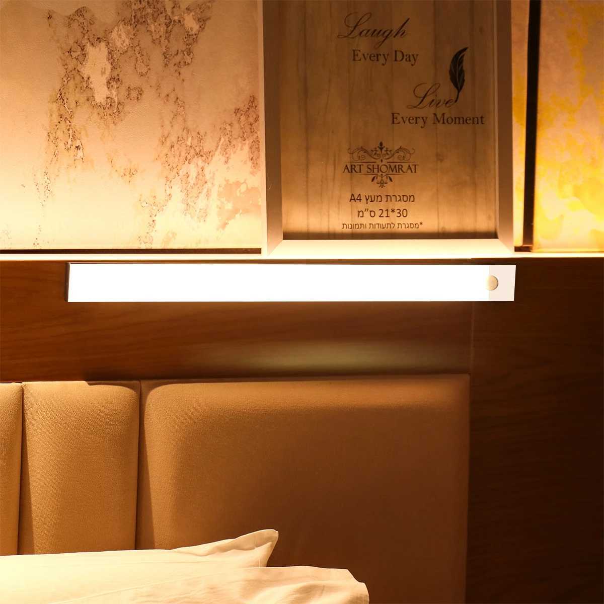 Motion Sensor Light Wireless LED Night Light Bedroom Night Lamp Room Decor Kitchen Closet Light Detector Cabinet Staircase Lamp Z250225