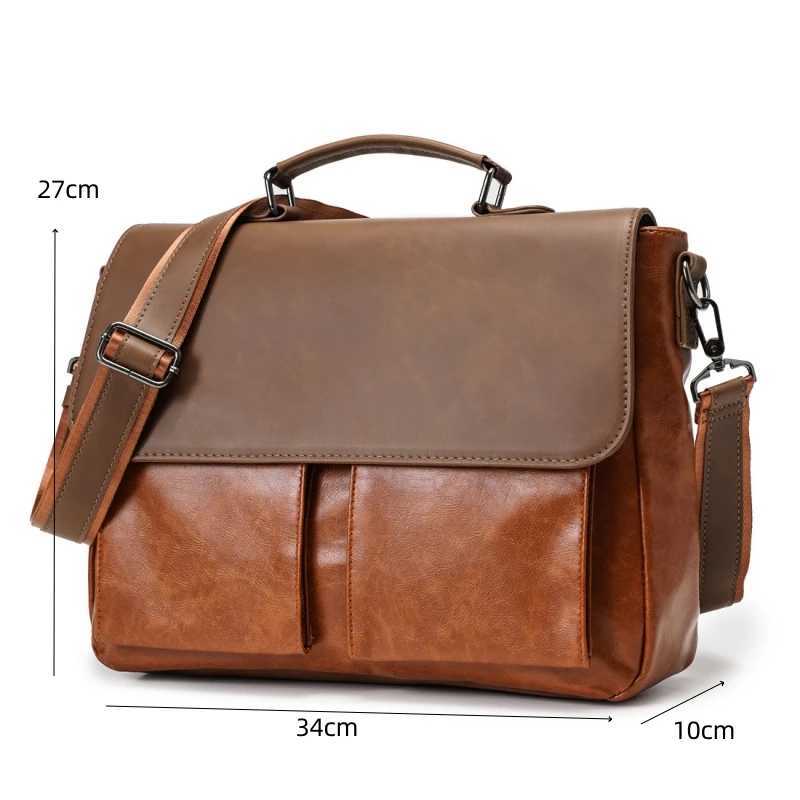 messenger bag mens handbag fashionable business briefcase mens messenger bag large capacity laptop crossover bag Z250225
