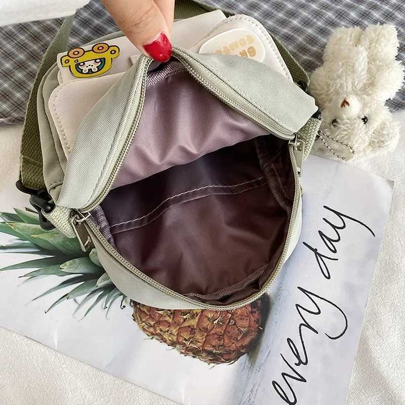 Mini Crossbody Bag for Women 2025 Fashion Small Womens Canvas Shoulder Bag Korean Mobile Wallet Cute Student Wallet Flip Bolsas Z250224