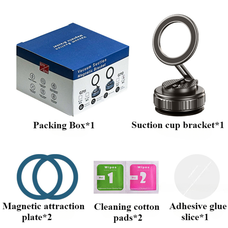 Metal Universal Vacuum Magnetic Car Phone Holder Mount Adjustable Suction Foldable Phone Stand for Gym Bath Shower Home