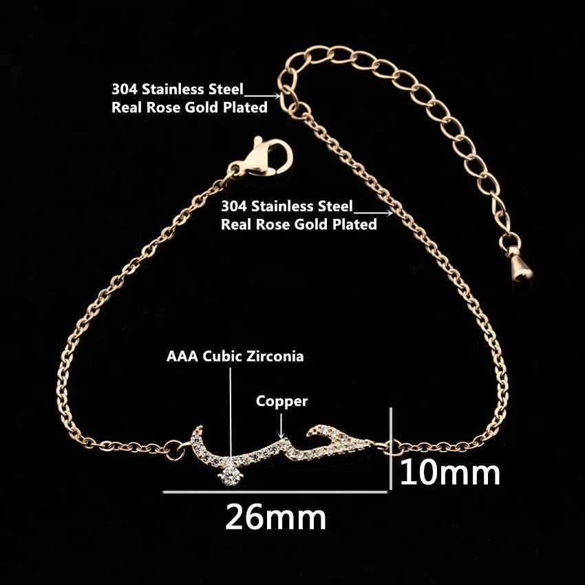 Gold Color I you Arabic Bracelet For Women Islam Stainl Steel Bracelets Romantic Charm Jewelry Valentines Day GiftXJ250225
