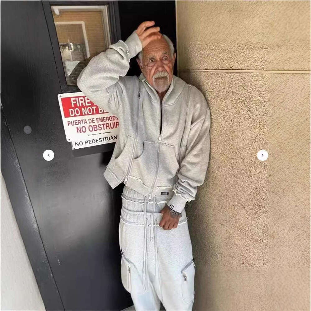 New American High Street Casual Splicing 3 Unique Zipper Hoodie Unisex