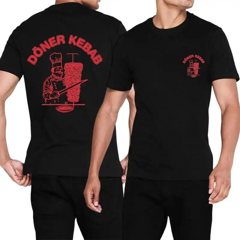 Fashion Double Sided print Men T-Shirts Cotton Kebab Men Women Short Sleeve Tee Summer Oversized Vintage Harajuku Tops 250225