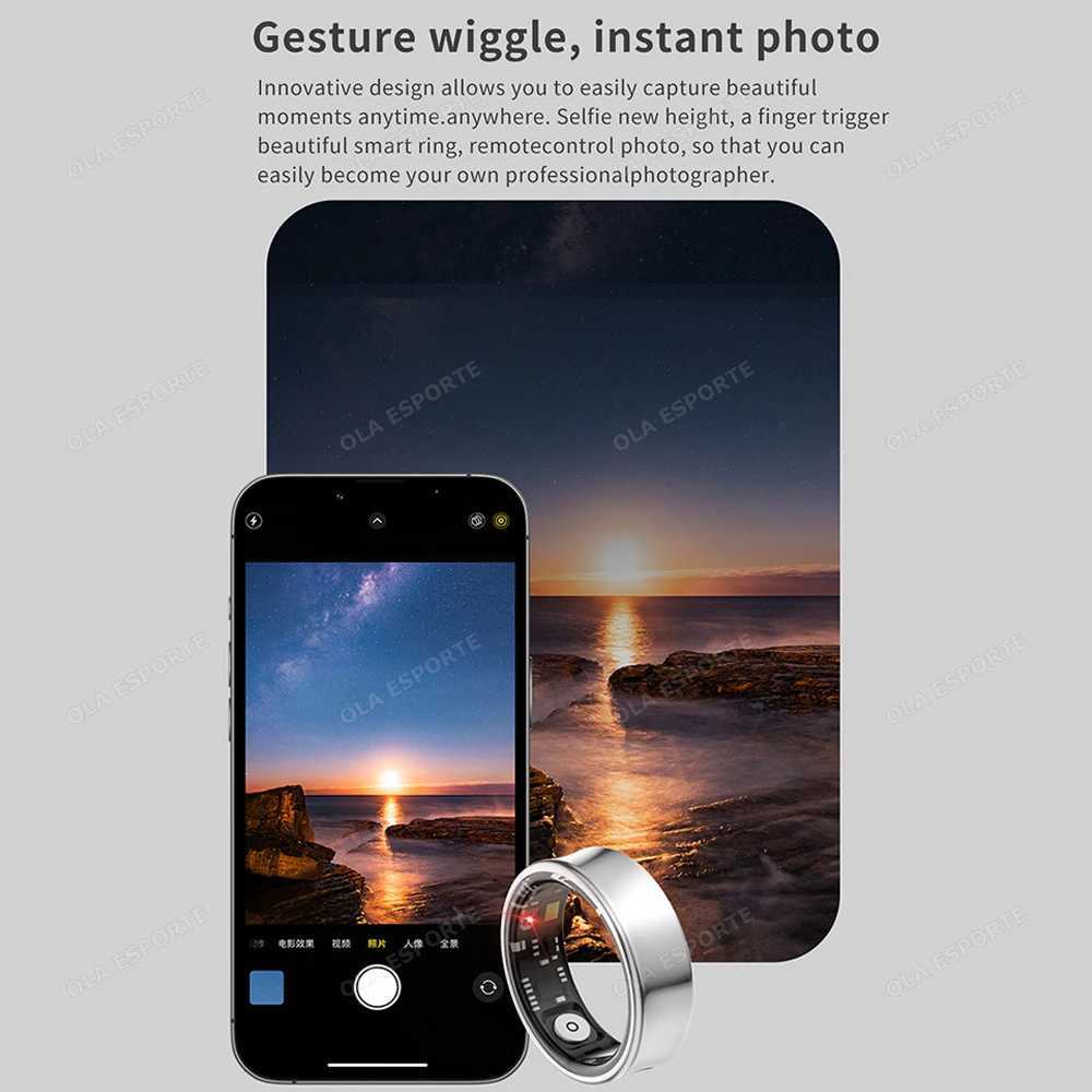 For Samsung Smart Ring Men Women Military Grade Titanium Steel Shell Health Monitoring IP68 3ATM Waterproof Multi-sport Modes W250225