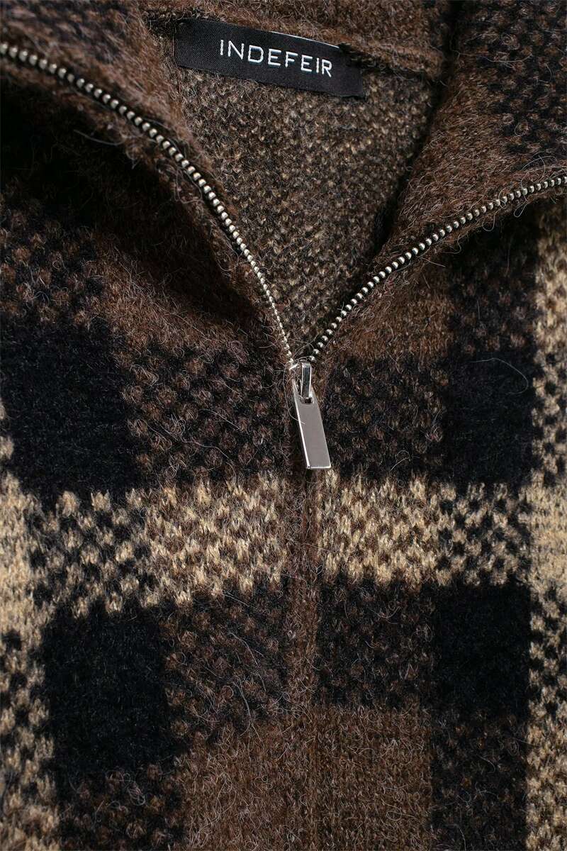 Women's Jackets Fall-Winter New Check-Knit Bomber Casual Fashion Women's Top Jacket