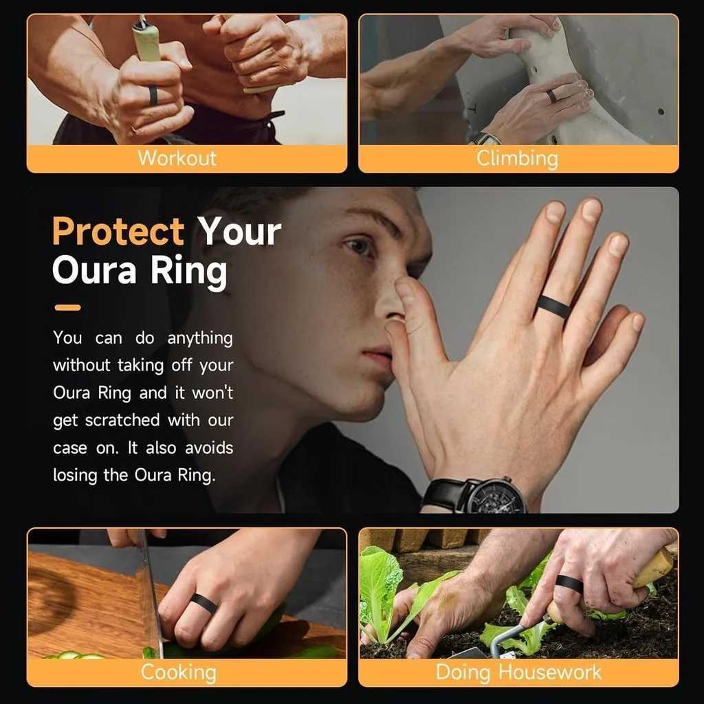 8 Pack for Samsung Galaxy Ring Case and Oura Ring Gen3 Cover Anti-Scratch Protective Soft Elastic Silicone Case W250225