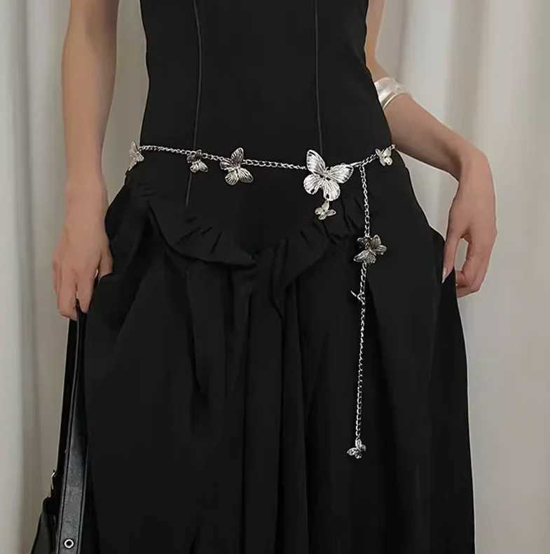 Fashion Metal Belts With Waist Chain Adjustable Punk Metal Desinger Belts for Women Sweet JewelryXJ250224