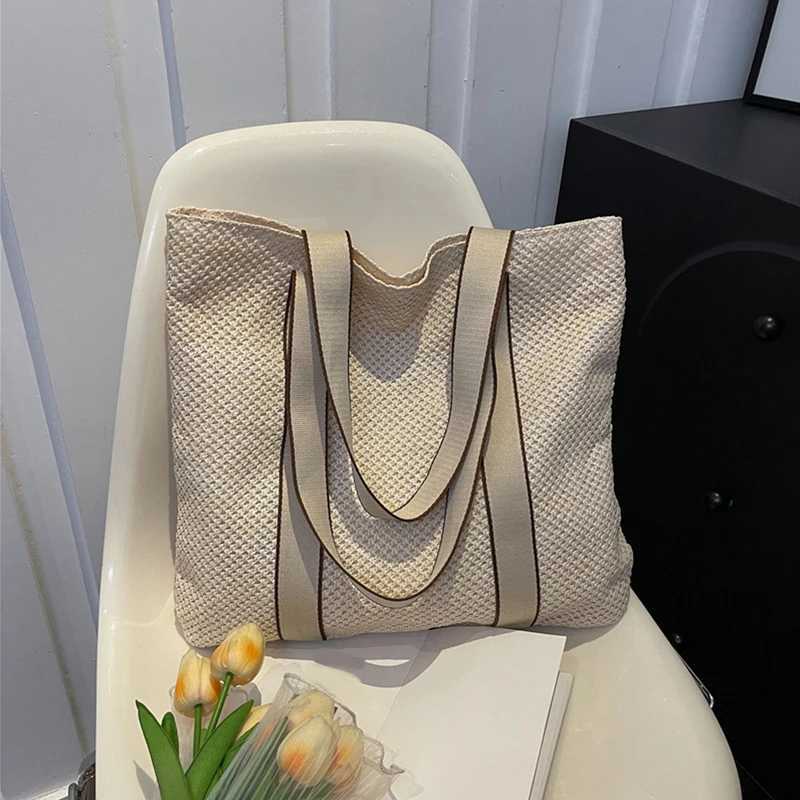 Beach Weaving Ladies Straw Bag Summer Handmade Bags Large Capacity Top Handle Handbags Totes