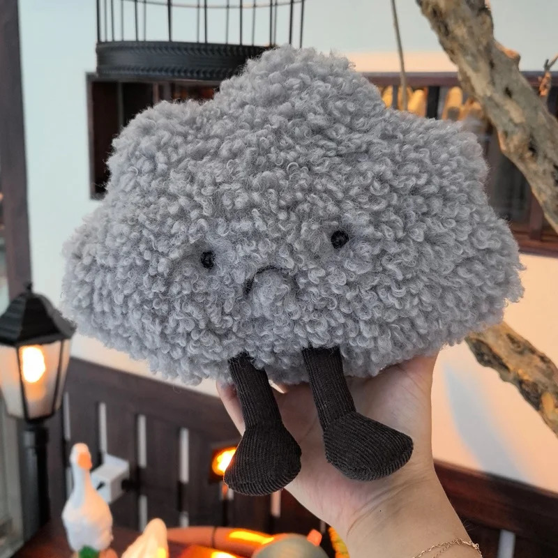 23X26cm Soft Lovely Cloud Shaped Pillow Kawaii Stuffed Plush Dark Clouds Toy Bedding Baby Room Home Decoration Children Gift 250224