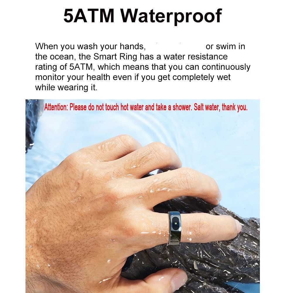 R08 Smart Ring Men Women Charging Case Skin Temperature Health Monitor 5ATM Waterproof Music Video Control Fashion Rings Finger W250225