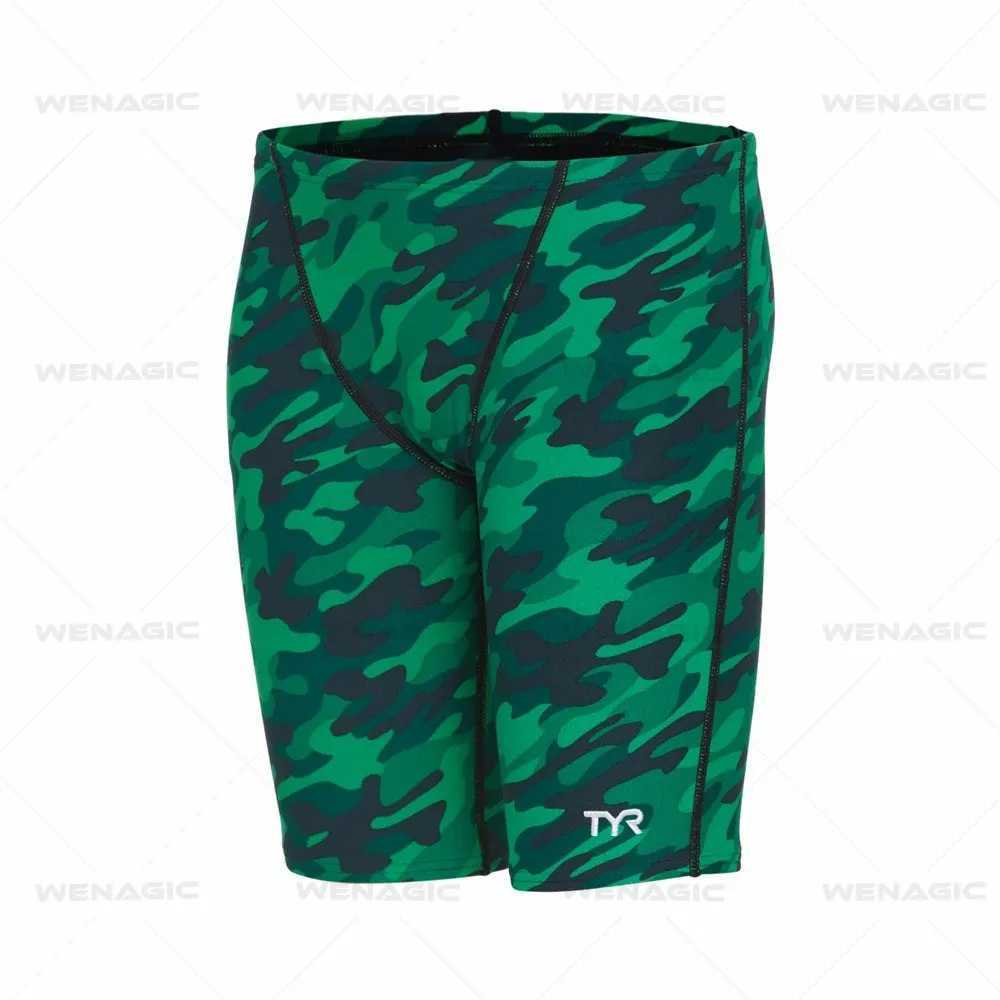 Summer Mens Swimwear Training Swim Shorts Beach Trunks Swimming Pants Swimsuits Jammer Contest Sports Surf Shorts Tight TrunksXJ250224