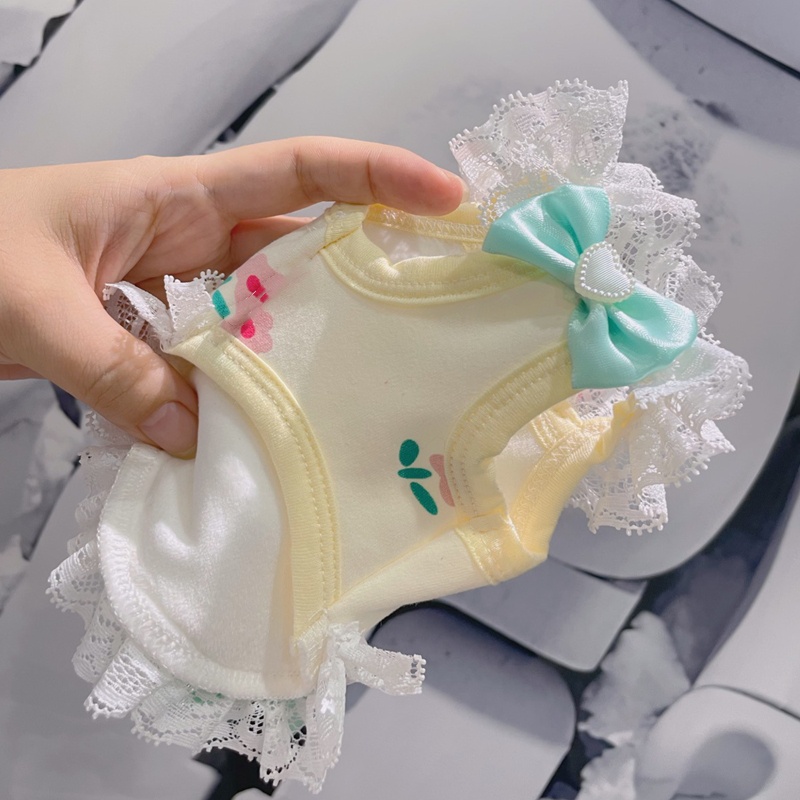 Winter Dog Clothing with Floral Print Lace border, Bow Decorations, Dog Cotton Warm Vest Comfortable Cold Resistant for French Bulldog, Chihuahua and 