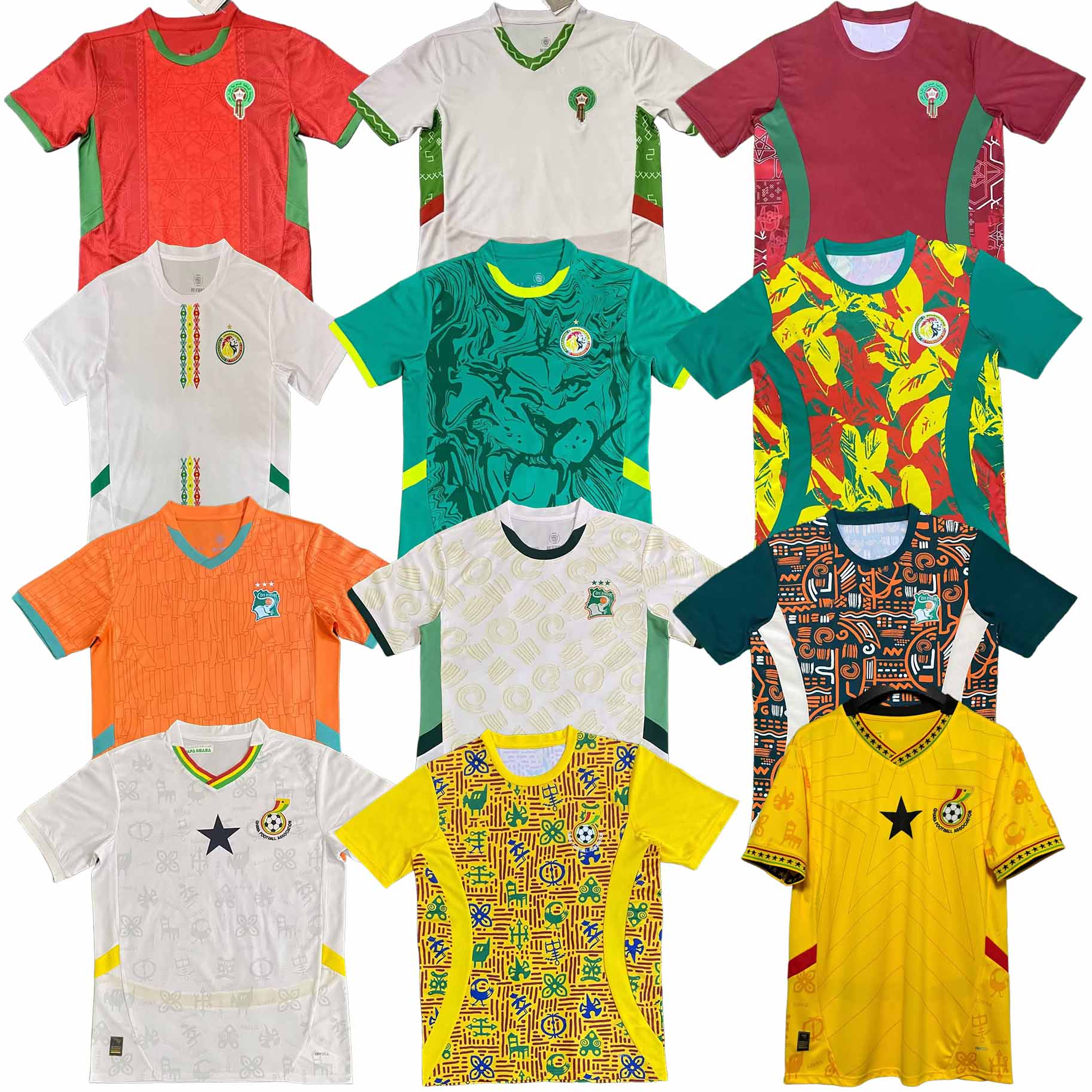 Egypt Senegal Morocco Ghana Ivory Coast Soccer Jersey 2025 2026 Maroc Africa Cup HAKIMI Ziyech GUEYE home away pre math training football shirt uniforms maillot kit