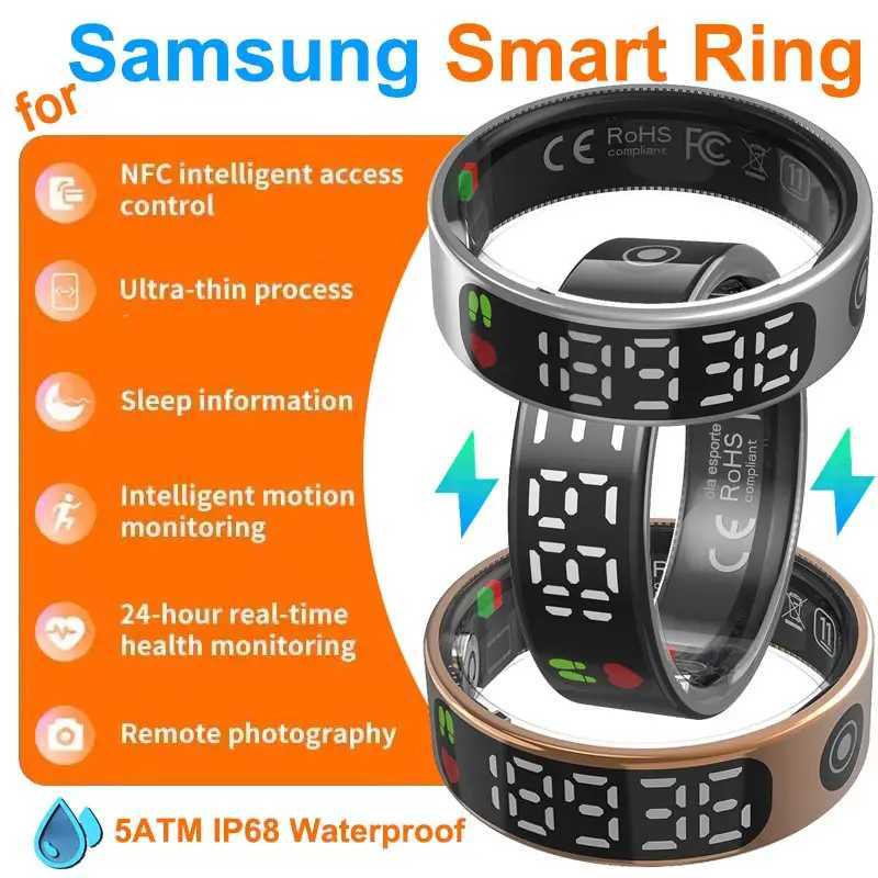 For Galaxy Led Smart Ring Gift Heart Rate Health Monitor RIngs Tk Slide Take Photo SmartRIng Multi Sport Waterproof Samsung Ring W250225