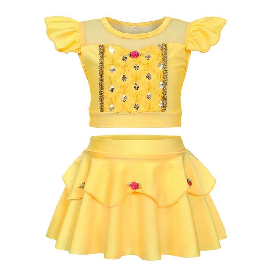 2025 Girl Princess Summer Elsa Anna Two Piece Swimsuit Children Swimwear Children Bikini Sets Bathing Kids Suit X250224