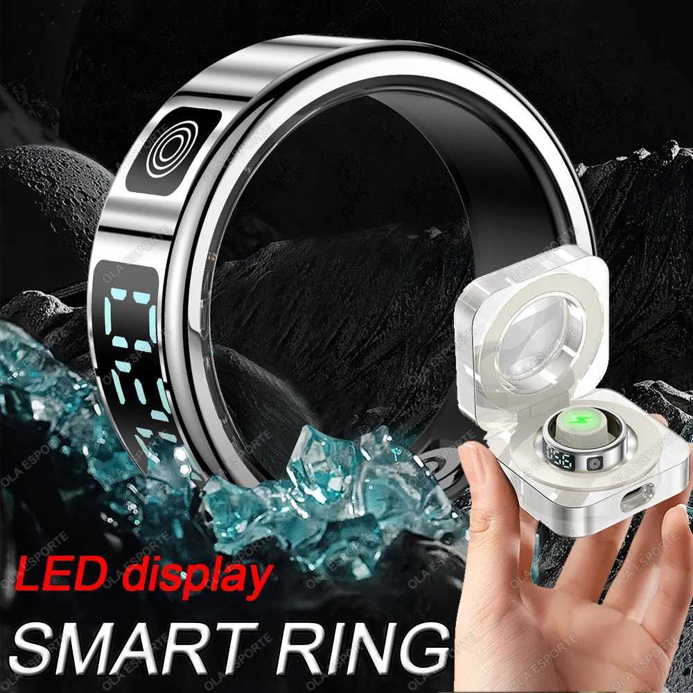 New Display Screen Smart Ring For Xiaomi Samsung Ring Gesture Swipe Video/Brush Touch Health Monitor 5ATM Waterproof Smartring W250225