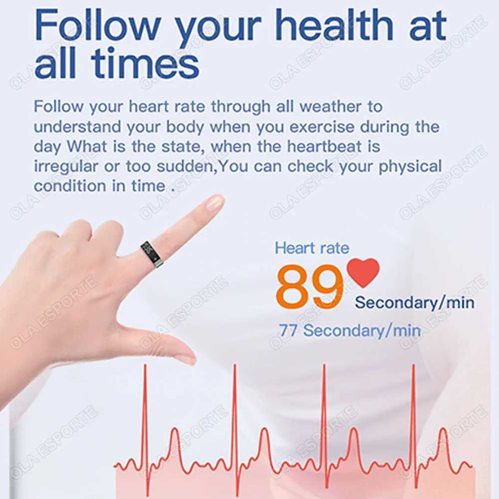 2025 New LED Screen Display Smart Ring For Xiaomi Ring Health Monitor Gesture Swipe Video/Brush Touch 5ATM Waterproof Smartring W250225