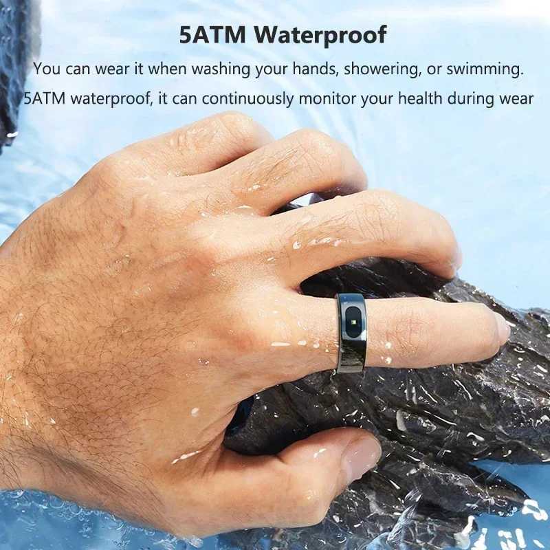 New R08 Smart Ring With Charging Case Smart Touch Screen Health Monitor Sports Fitness Tracker IP68 5ATM Waterproof Smart Ring W250225