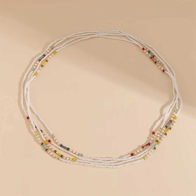 RAKOL Fashion Attractive Ethnic Waist Chain For Women Multicolor Imitation Pearl Plastic Waist Chain Vacation Party Jewelry GiftXJ250224