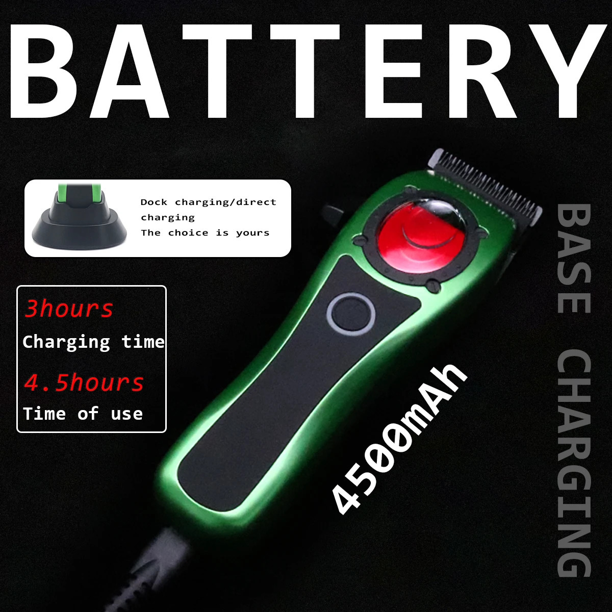 Professional Hair Clipper Kit for Men Base Charger Haircut Machine DLC Blade Trimmer Cordless Cutting 250217