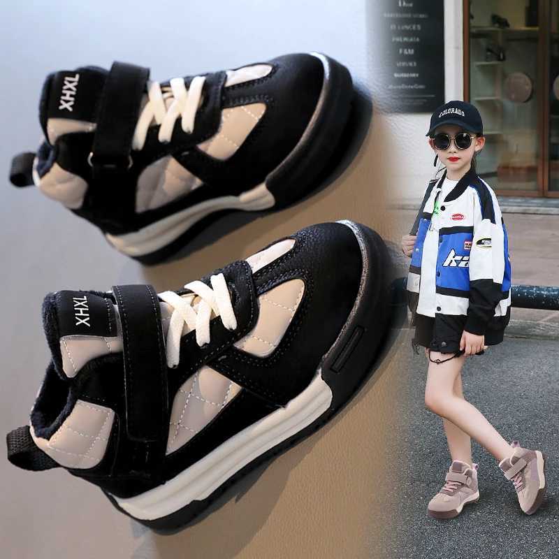 Children Warm Sneakers for Girls and Boys Fur Tennis Sports and Running Shoes W250225