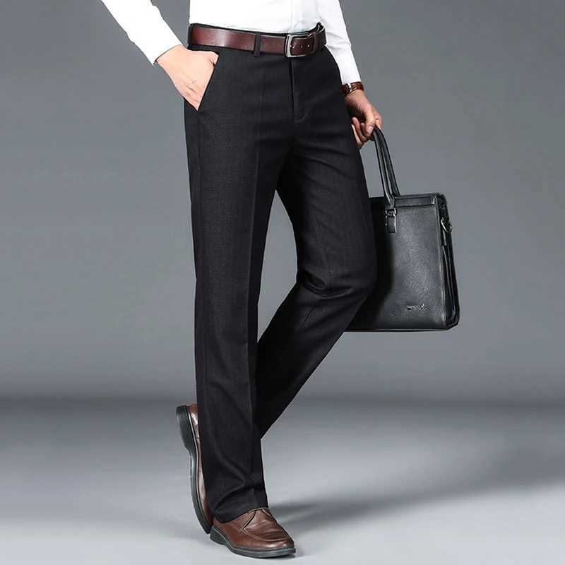 Mens Chic Business Work Hot Sale Suit Pants Middle-age Large Size 29-40 Trousers High Quality Baggy Formal Occasion Pants Male W250225