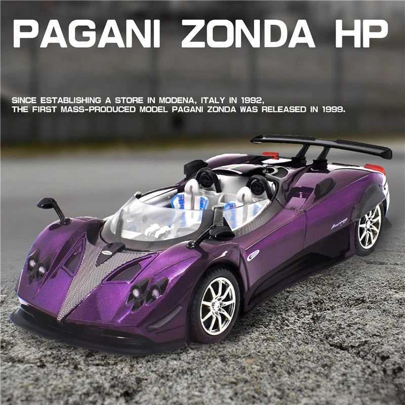 1 24 Pagani Zonda HP Barchetta Supercar Alloy Car Model Sound and Light Pull Back Childrens Toy Series Birthday Gift Free shipping
