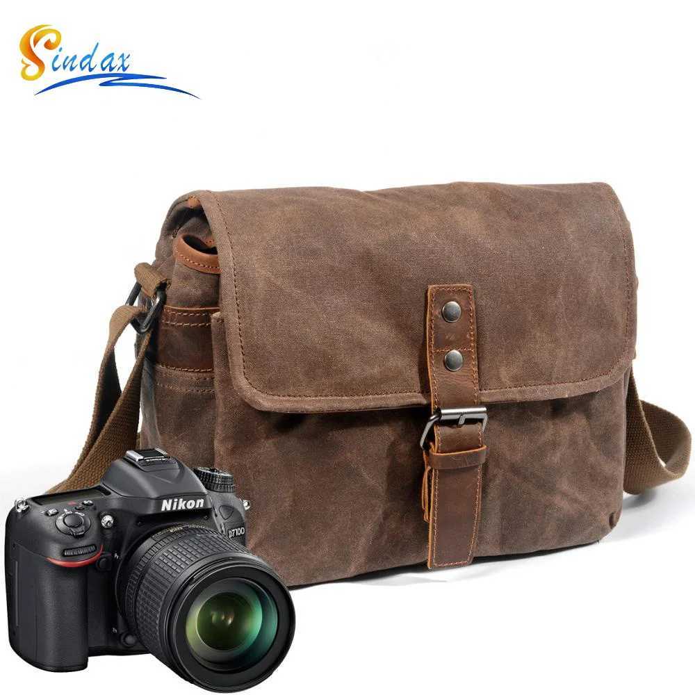 camera bag waterproof photography bag DSLR shoulder strap sling box Nikon Canon Sony canvas mini single letter for men Z250225